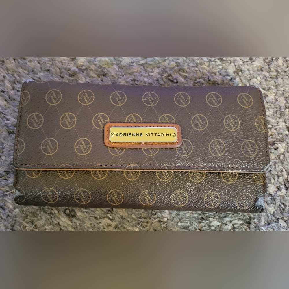 Adrienne Vittadini Brown Monogram Wallet